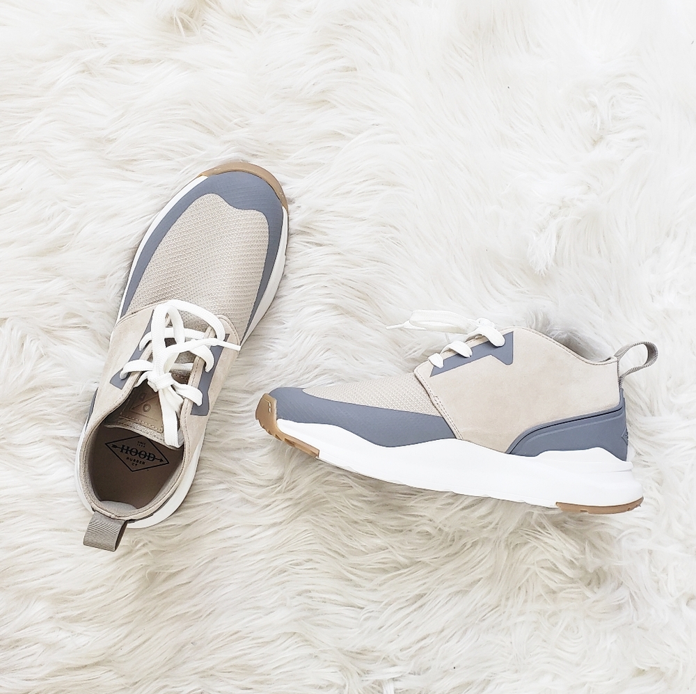 Hood Rubber Glidden Lace Up Gray Beige Sneaker